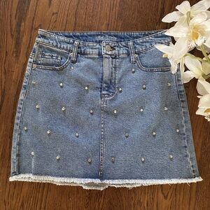 Wild Fable Blue Embellished A-Line Mini Skirt